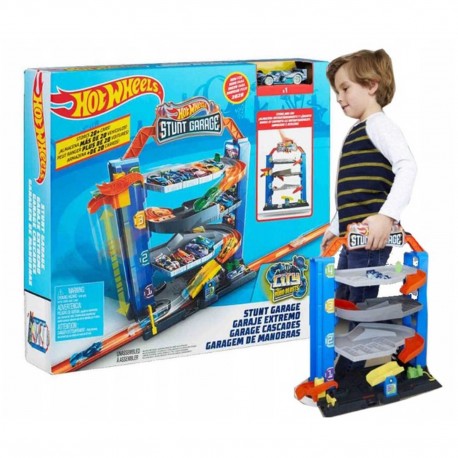873016 HOT WHEELS CITY STUNT GARAGE ZESTAW GARAŻ PARKING Z WINDĄ