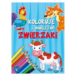 560259 KOLOROWANKA KOLORUJĘ I NAKLEJAM ZWIERZAKI 2 KUKURYKU