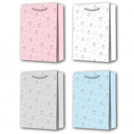 466502 TORBA OZDOBNA TOREBKA UPOMINKOWA S KWIATY MIX 23x17.7x10 W&K