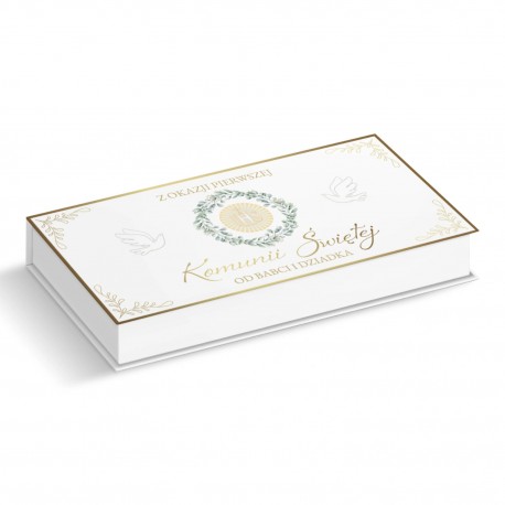 799369 PUDEŁKO OZDOBNE Z OKAZJI PIERWSZEJ KOMUNI ŚWIĘTEJ OD BABCI I DZIADKA ARMIN STYLE