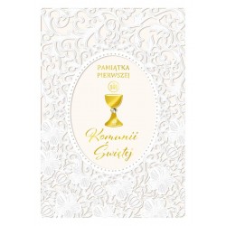860169 KARNET PAMIĄTKA PIERWSZEJ KOMUNII ŚWIĘTEJ, WYCINANY WZÓR, ARMIN STYLE