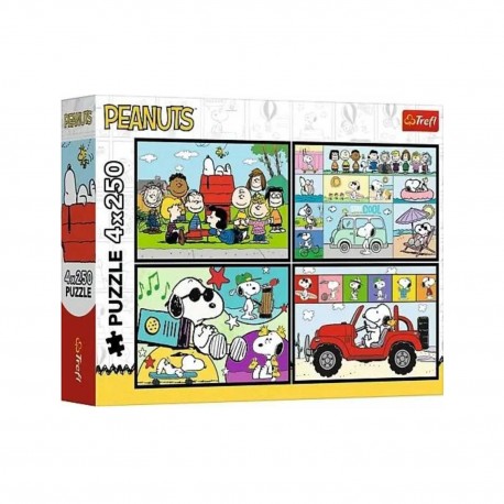 13370 TREFL PUZZLE 4X250 SNOOPY FISTASZKOWE PRZYGODY