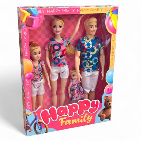 803445 LALKA ZESTAW RODZINA DZIEWCZYNKA + CHŁOPAK + DWIE CÓRKI BEST MS TOYS