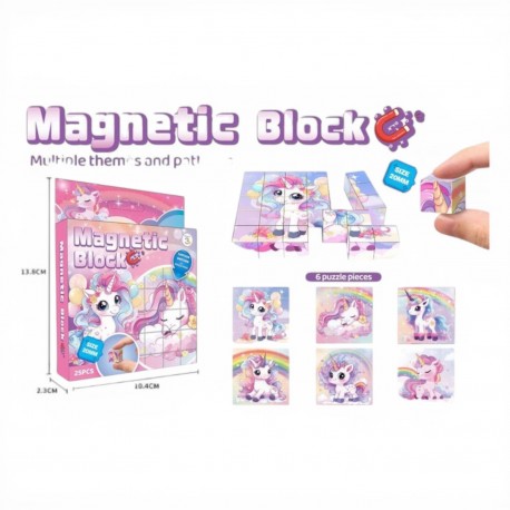 804206 KLOCKI MAGNETYCZNE KONSTRUKCYJNE 25EL JEDNOROŻEC BEST MS TOYS