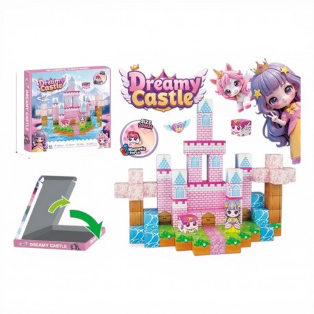 804244 KLOCKI MAGNETYCZNE KONSTRUKCYJNE 100EL ZAMEK KSIĘŻNICZKI BEST MS TOYS