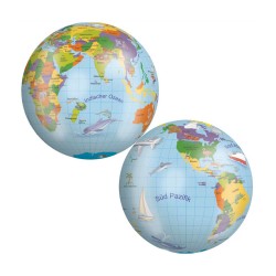 502937 PIŁKA GUMOWA JOHN GLOBUS MAPA ŚWIATA 23CM PROEXMIP