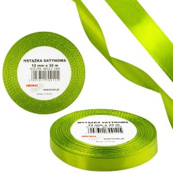 709115 WSTĄŻKA SATYNOWA ZIELONA 12x32 BREWIS