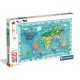 260720 CLEMENTONI PUZZLE 60 MAXI WILDLIFE MAP SUPER KOLOR