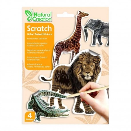 321048 NAKLEJKI DO WYDRAPYWANIA ZWIERZĘTA SAFARI MGD