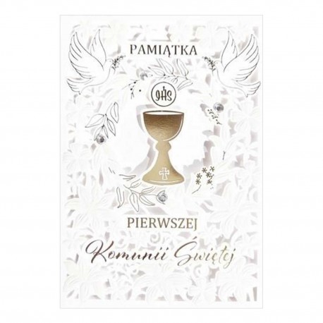 860206 KARNET PAMIĄTKA PIERWSZEJ KOMUNII ŚWIĘTEJ B6 Z KOPERTĄ ARMIN STYLE