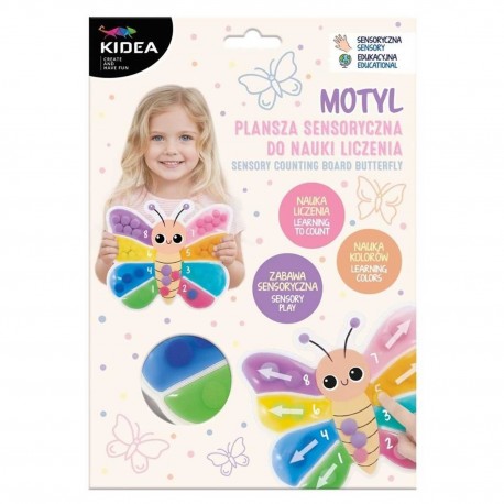 713026 KIDEA PLANSZA SENSORYCZNA DO NAUKI LICZENIA MOTYL