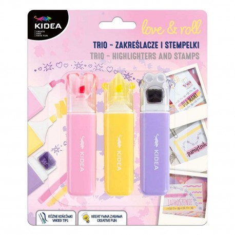 713217 KIDEA STEMPELKI ZAKREŚLACZE 3 SZTUKI