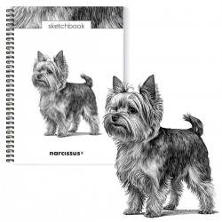 902538 Szkicownik A4 na spirali Pies Yorkshire Terrier 50k z perforacją 120 gsm SZTUKA RODZINNA