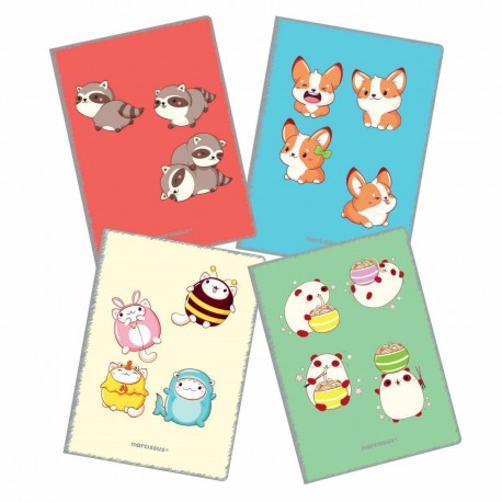 902729 Zeszyt PP KAWAII A4 32K linia cienka kolorowa 80g NARCISSUS SZTUKA RODZINNA