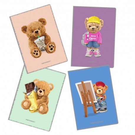 902989 Zeszyt PP TEDDIES A4 32K kratka 80g NARCISSUS SZTUKA RODZINNA