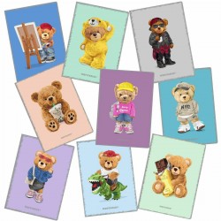 901098 Zeszyt PP TEDDIES A5 60K kratka 80g NARCISSUS SZTUKA RODZINNA