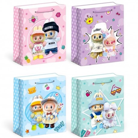 464942 TORBA OZDOBNA TOREBKA UPOMINKOWA M LABUBU MIX 32x26x10 W&K