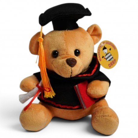 242257 DEEF MASKOTKA PLUSZOWY MIŚ ABSOLWENT PROFESOR 17 CM