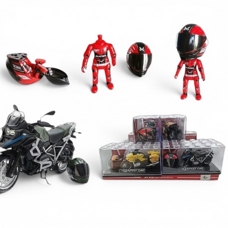 057249 MOTOCYKL MOTOR KASK+LUDZIK W KLOCKU HIPO