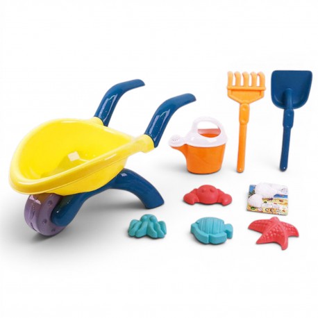 495463 ZESTAW DO PIASKU TACZKA Z KOMPLETEM BIGTOYS