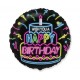 343120 BALON FOLIOWY HAPPY BIRTHDAY NEON 45CM GODAN