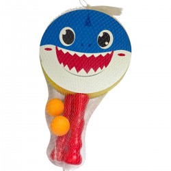 903924 PALETKI RAKIETKI PIANKOWE PLAŻOWE REKIN + 2 PIŁECZKI FH TOYS