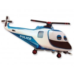 340990 BALON FOLIOWY 24" HELIKOPTER NIEBIESKI 60CM GODAN