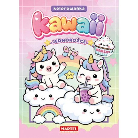 520958 MARTEL KOLOROWANKA Z NAKLEJKAMI KAWAII JEDNOROŻCE