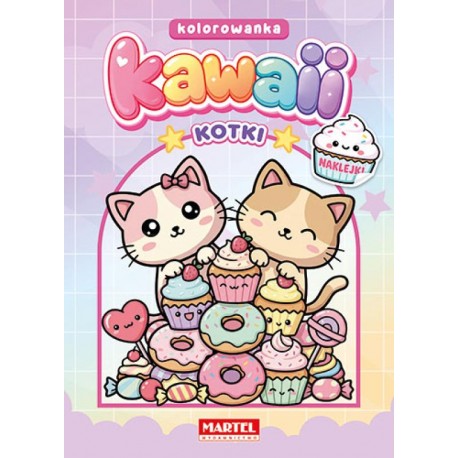 520934 MARTEL KOLOROWANKA Z NAKLEJKAMI KAWAII KOTKI