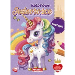 900072 MARTEL KOLOROWANKA Z NAKLEJKAMI KOLOROWE JEDNOROŻCE