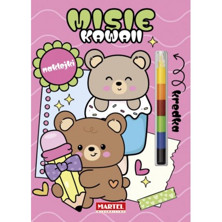 520538 MARTEL KOLOROWANKA Z KREDKĄ MODUŁOWĄ I NAKLEJKAMI. KAWAII KOTKI