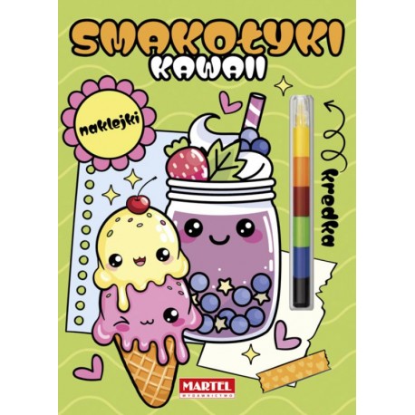 520552 MARTEL KOLOROWANKA Z KREDKĄ MODUŁOWĄ I NAKLEJKAMI. KAWAII SMAKOŁYKI