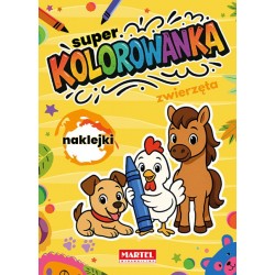 520729 MARTEL KOLOROWANKA Z NAKLEJKAMI SUPER KOLOROWANKA ZWIERZĘTA