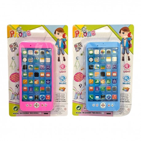 218917 TELEFON SMARTFON NA BATERIE Z DŹWIĘKAMI 2 KOLORY CABO-TOYS