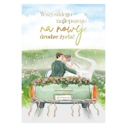 984489 KARNET KARTKA Z ŻYCZENIAMI A5 ŚLUB WSZYSTKIEGO DOBREGO NA NOWEJ DRODZE ŻYCIA HENRY