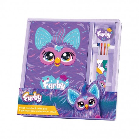 818653 DIAKAKIS PAMIĘTNIK PLUSZOWY Z DŁUGOPISEM FURBY PULIO