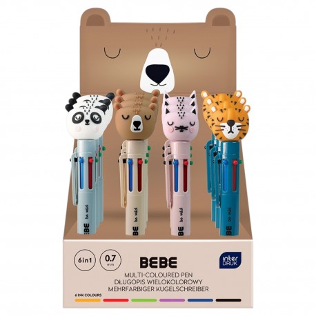 388483 DŁUGOPIS WIELOKOLOROWY AUTOMATYCZNY 6 KOL. BEBE FRIENDS INTERDRUK