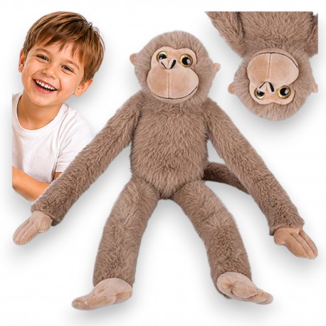 904255 MAŁPA MAŁPKA PLUSZOWA MASKOTKA PLUSZAK Z DŹWIĘKIEM BEŻOWA 55 cm HERO