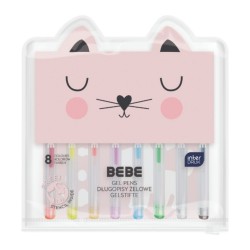 388469 ZESTAW DŁUGOPISÓW ŻELOWYCH 8 KOL. Z SZABLONEM W ETUI KOT BEBE FRIENDS&nbsp;INTERDRUK