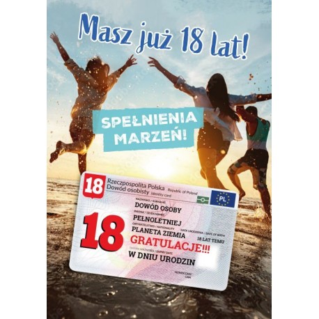 792070 KARNET KARTKA Z ŻYCZENIAMI 18 URODZINY ARMIN STYLE
