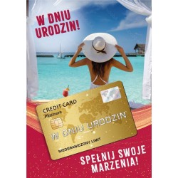 792100 KARNET KARTKA Z ŻYCZENIAMI URODZINY KARTA KREDYTOWA ARMIN STYLE