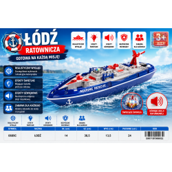 906932 ŁÓDŹ PLASTIKOWA RATUNKOWA 30CM F.H. TOYS