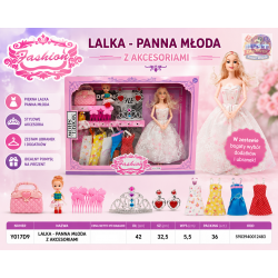 012483 LALKA PANNA MŁODA Z AKCESORIAMI GARDEROBA F.H. TOYS