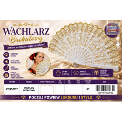 7903047 WACHLARZ ZDOBIONY BIAŁO ZŁOTY F.H. TOYS
