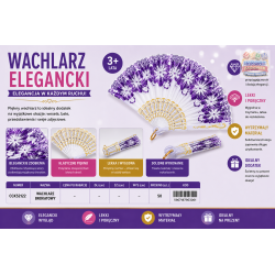903061 WACHLARZ ZDOBIONY BROKATOWY BIAŁO FIOLETOWY F.H. TOYS