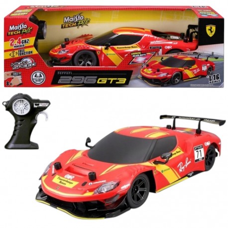 828624 SAMOCHÓD ZDALNIE STEROWANY FERRARI 296GT3 1:16 NA PILOTA MAISTO ANEK