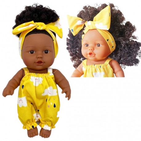 845261 LALKA CIEMNOSKÓRA 26CM BOBAS WŁOSY AFRO ANEK