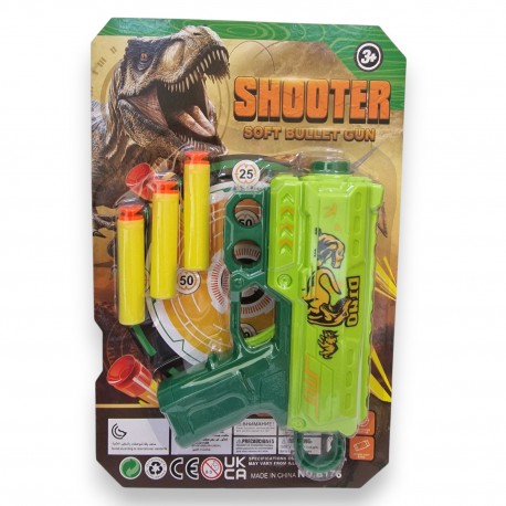 394827 PISTOLET NA STRZAŁKI PIANKOWE DINO NA BLISTRZE CABO-TOYS