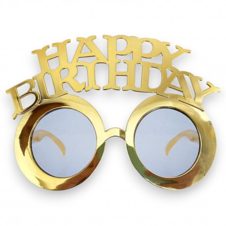183221 OKULARY HAPPY BIRTHDAY ZŁOTE GODAN