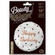 155792 BALON FOLIOWY B&C HAPPY BIRTHDAY BIAŁY 36CM GODAN